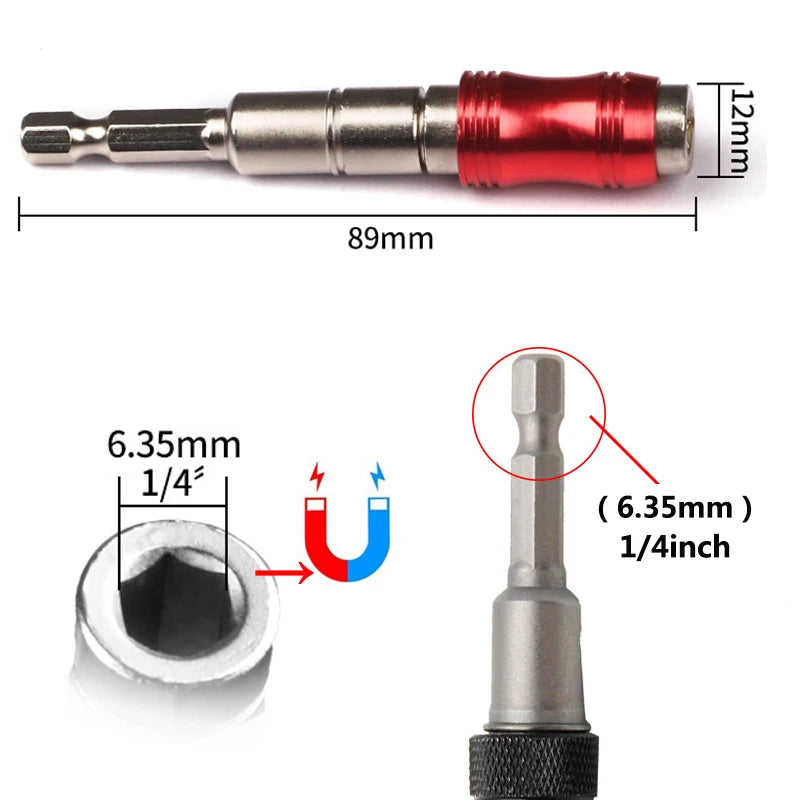 Hex Magnetic Screwdriver Bit Holder – 1/4" Quick Change