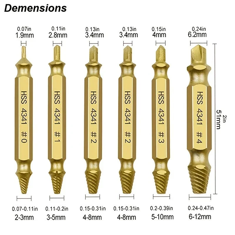 Damaged Screw Extractor Drill Bit Set – High Speed Steel