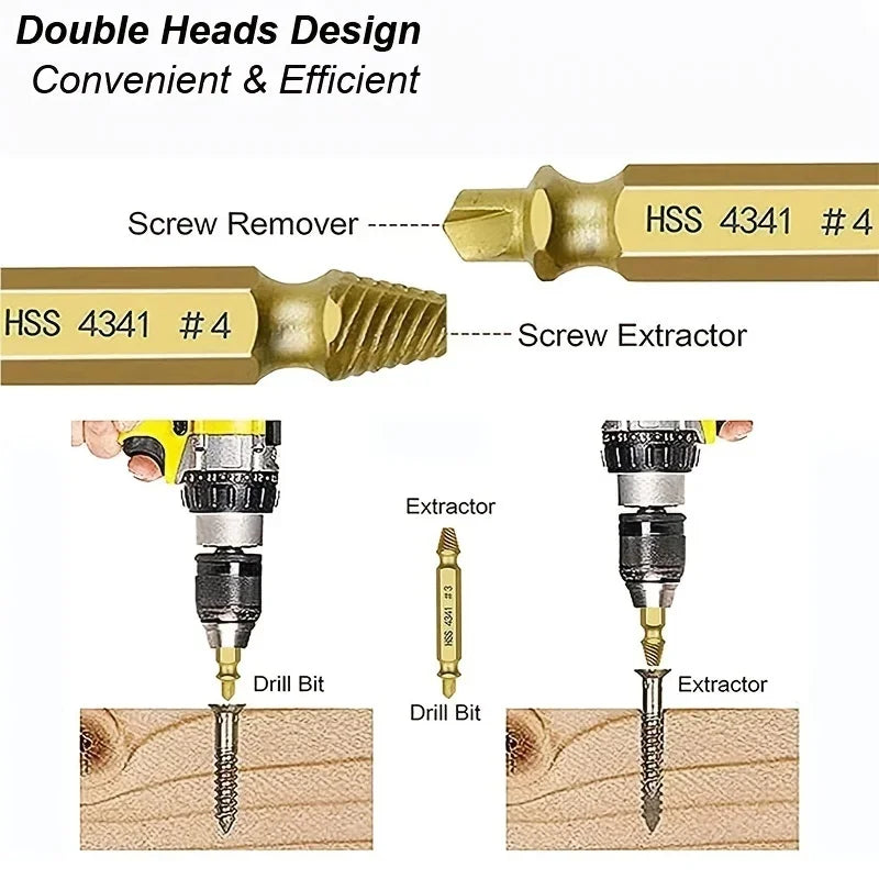 Damaged Screw Extractor Drill Bit Set – High Speed Steel