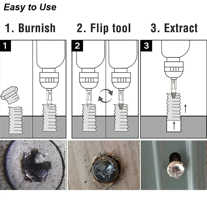 Damaged Screw Extractor Drill Bit Set – High Speed Steel