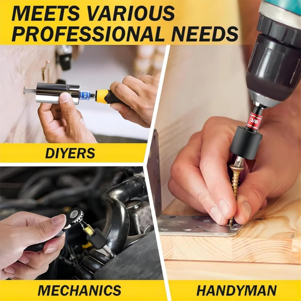 Flexible Drill Bit Extension Set – Right Angle & Socket Kit
