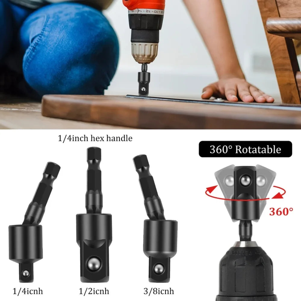 Flexible Drill Bit Extension Set – Right Angle & Socket Kit