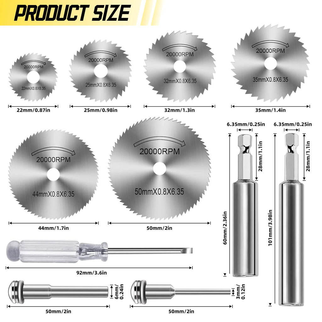 High-Speed HSS Rotary Cutting Wheel Set for Drill Tools